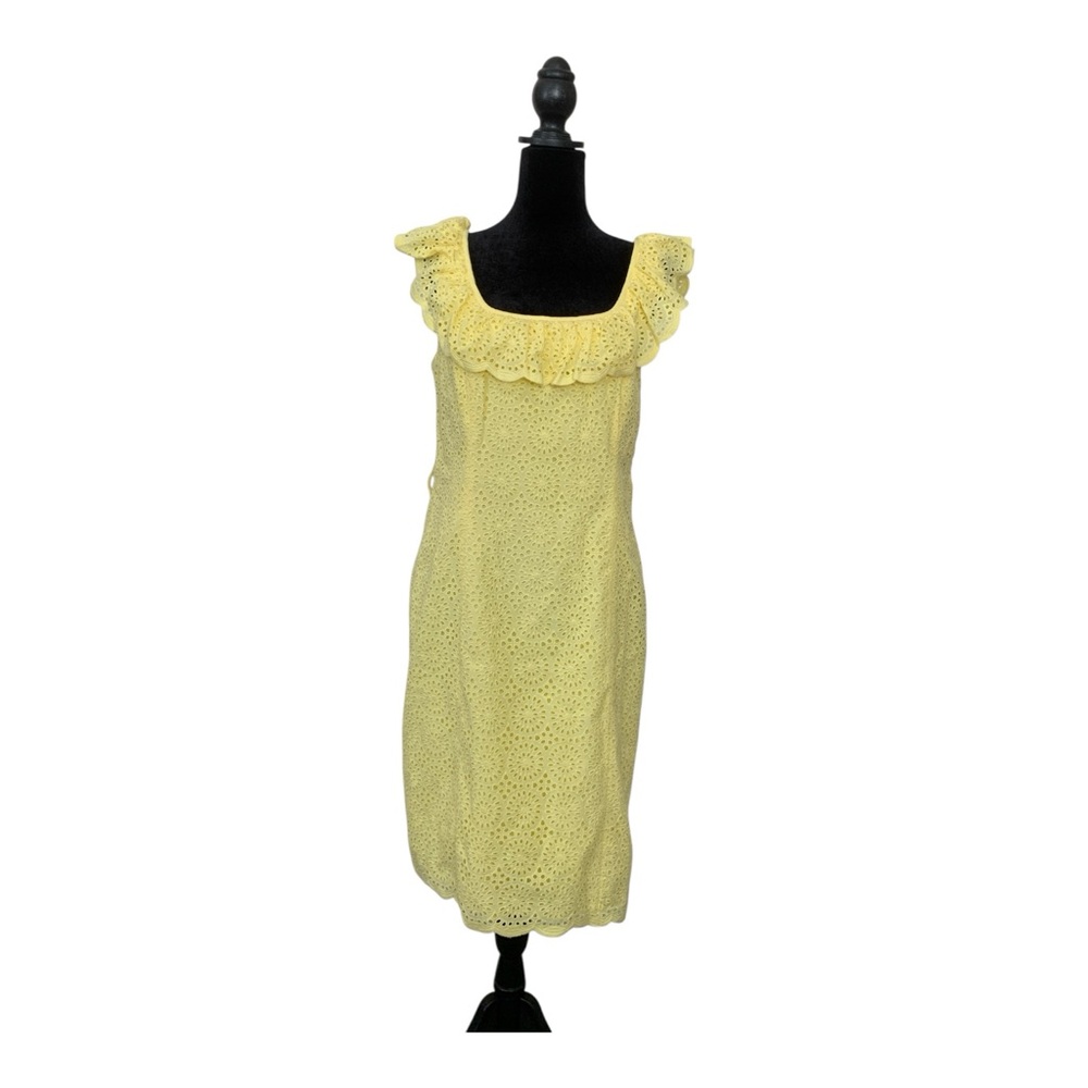 Lily Pulitzer Ryann Eyelet Shift Dress No Belt W Tags Yellow Size 8 $258.00!